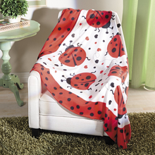 Load image into Gallery viewer, Ladybug Fleece Throw Blanket - Cozy Bed Cover for Kids