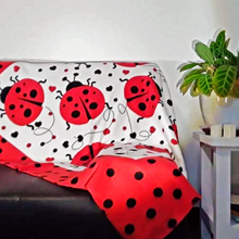 Load image into Gallery viewer, Ladybug Fleece Throw Blanket - Cozy Bed Cover for Kids
