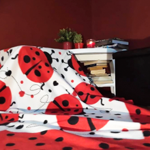 Load image into Gallery viewer, Ladybug Fleece Throw Blanket - Cozy Bed Cover for Kids