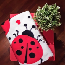 Load image into Gallery viewer, Ladybug Fleece Throw Blanket - Cozy Bed Cover for Kids