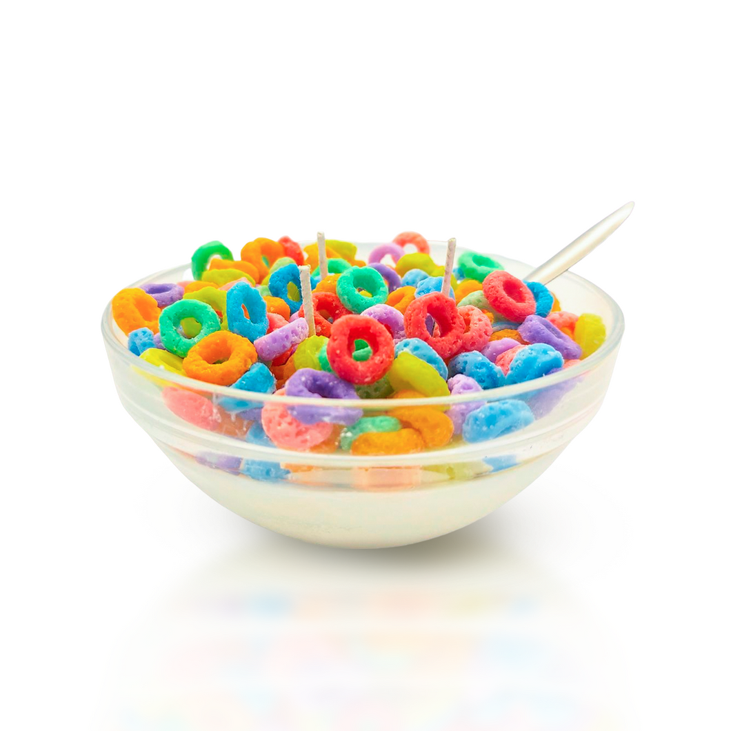 Fruit Loops Inspired Cereal Bowl Scented Candle - Decorative Candle - Cool Gift Idea