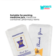 Load image into Gallery viewer, Weber’s Wonders Prescription White Pharmacy Paper Bags - 5&quot;x10&quot;
