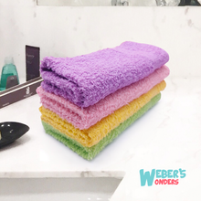 Load image into Gallery viewer, 11 Pack Weber’s Wonders Cotton Washcloths For Body &amp; Face - Extra Soft - Assorted Colors
