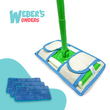 Load image into Gallery viewer, Set Of 2 Microfiber Weber’s Wonders Mop Pads - Washable Reusable Durable - Work With Most Best Selling Mop Systems Swiffer ReadyMop Heads
