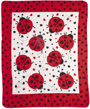 Load image into Gallery viewer, Ladybug Fleece Throw Blanket - Cozy Bed Cover for Kids

