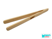 Load image into Gallery viewer, Bamboo Toast Tongs 8-Inch - Reusable Cooking Tongs

